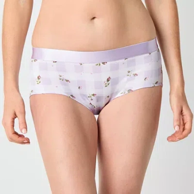 Arizona Body Cotton Elastic Waist Hipster Panty In Purple