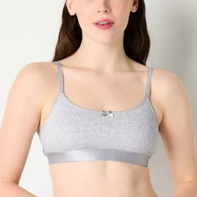 Arizona Body Cotton Scoop Bralette In Gray