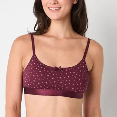 Arizona Body Cotton Scoop Bralette In Red