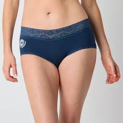 Arizona Body Cotton With Lace Boyshort Panty In Blue
