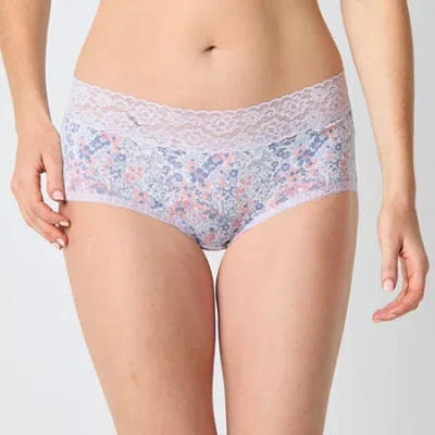Arizona Body Cotton With Lace Boyshort Panty In Pink