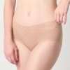 Arizona Body Cotton With Lace Boyshort Panty In Sand