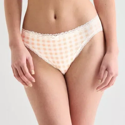 Arizona Body Cotton With Lace High Leg Bikini In Multi