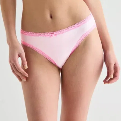 Arizona Body Cotton With Lace High Leg Bikini In Multi
