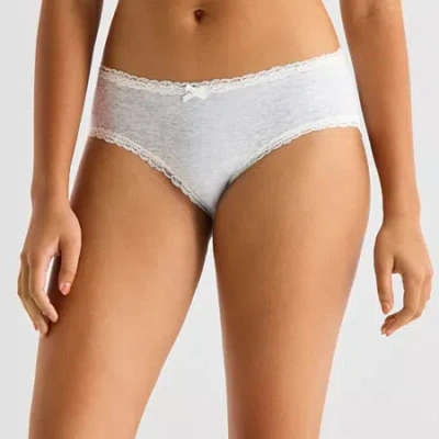 Arizona Body Cotton With Lace Hipster In Gray