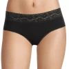 Arizona Body Cotton With Lace Hipster Panty In Black