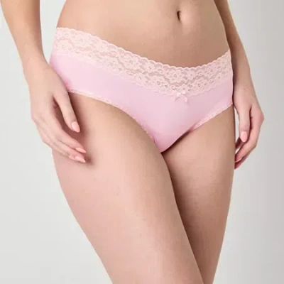 Arizona Body Cotton With Lace Hipster Panty In Pink