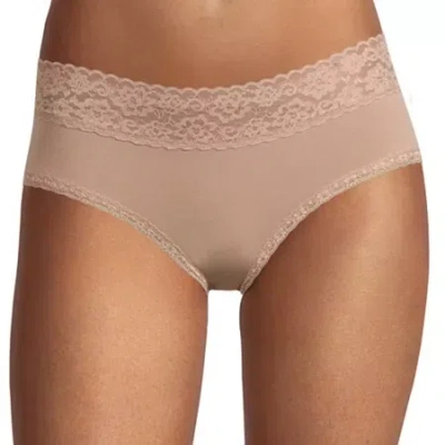 Arizona Body Cotton With Lace Hipster Panty In Sand