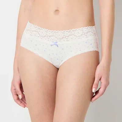 Arizona Body Cotton With Lace Hipster Panty In White