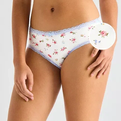 Arizona Body Cotton With Lace Hipster In White