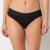 Arizona Body Cotton With Lace Thong In Black