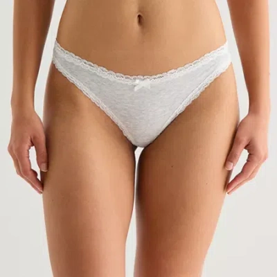 Arizona Body Cotton With Lace Thong In Sand