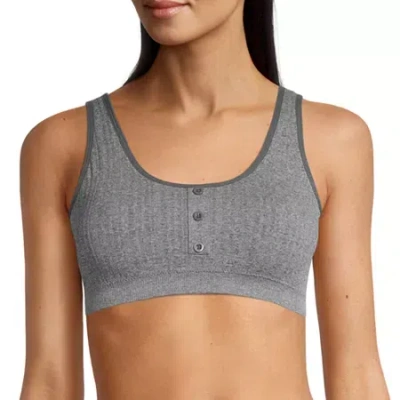 Arizona Body Henley Seamless Bralette In Gray