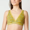 Arizona Body Organic Cotton V Neck Bralette In Yellow