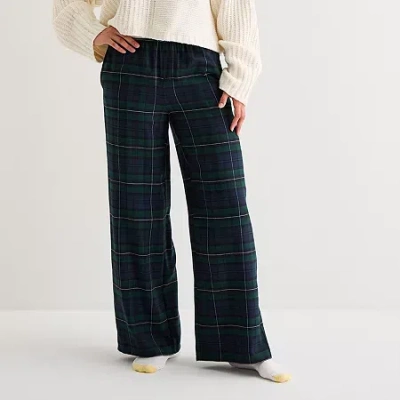 Arizona Body Womens Flannel Juniors Pajama Pants In Black