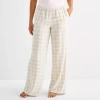 Arizona Body Womens Flannel Juniors Pajama Pants In Sand