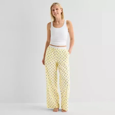 Arizona Body Womens Flannel Juniors Pajama Pants In Yellow