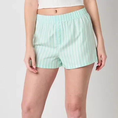 Arizona Body Womens Flannel Juniors Pajama Shorts In Blue