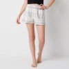 Arizona Body Womens Flannel Juniors Pajama Shorts In White
