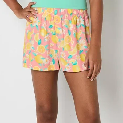 Arizona Body Womens Flannel Juniors Pajama Shorts In Pink