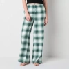 Arizona Body Womens Flannel Pajama Pants In Green