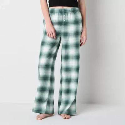 Arizona Body Womens Flannel Pajama Pants In Green