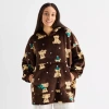 Arizona Body Womens Fleece Hooded Long Sleeve Juniors Nightgown In Brown