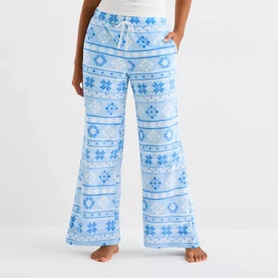 Arizona Body Womens Fleece Juniors Pajama Pants In Blue