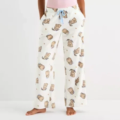 Arizona Body Womens Fleece Juniors Pajama Pants In White