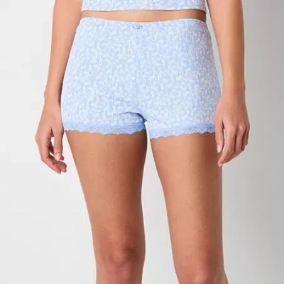 Arizona Body Womens Knit Pajama Shorts In Blue