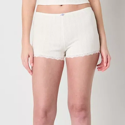 Arizona Body Womens Knit Pajama Shorts In White