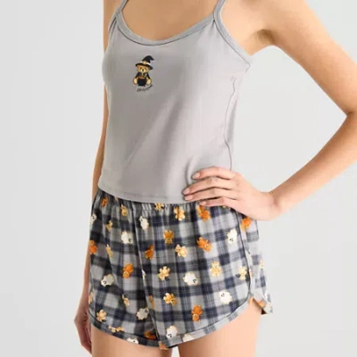 Arizona Body Womens Sleeveless 2-pc. Juniors Cami Pajama Set In Gray