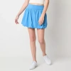 Arizona Bubble Hem Womens Juniors Pleated Skirt In Blue