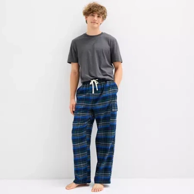Arizona Cargo Mens Flannel Pajama Pants In Blue