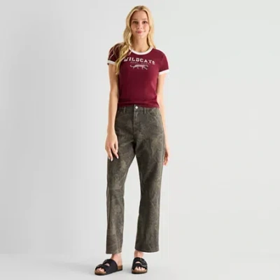 Arizona Curvy Womens Juniors Low Rise Baggy Fit Jean In Gray