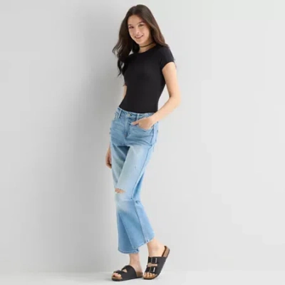 Arizona Curvy Womens Juniors Low Rise Baggy Fit Jean In Blue