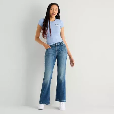 Arizona Curvy Womens Juniors Low Rise Curvy Fit Jean In Blue