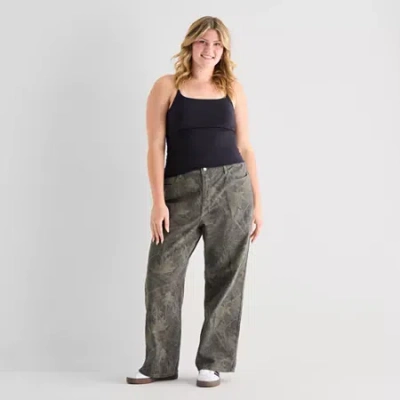 Arizona Curvy Womens Juniors Plus Low Rise Curvy Fit Jean In Green