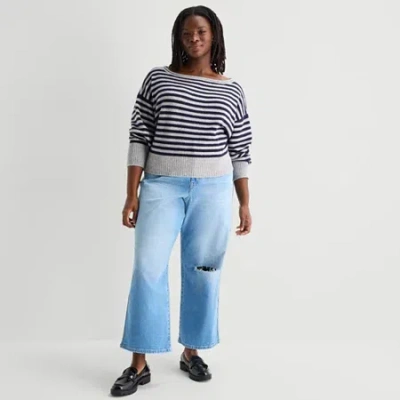Arizona Curvy Womens Juniors Plus Low Rise Curvy Fit Jean In Blue