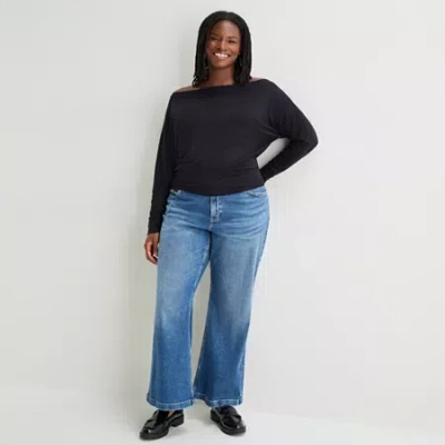 Arizona Curvy Womens Juniors Plus Low Rise Curvy Fit Jean In Blue