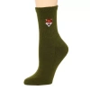 Arizona Embroidered Mens 1 Pair Crew Socks In Green