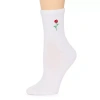 Arizona Embroidered Mens 1 Pair Crew Socks In White