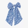 Arizona Floral Denim Hair Bow In Blue