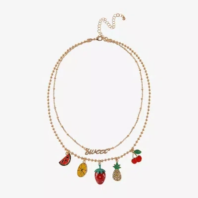 Arizona Fruit Charms Womens 16 Inch Strand Necklace In Gold
