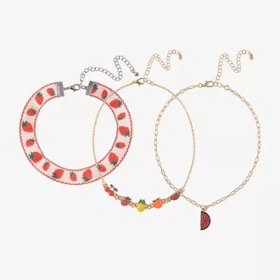 Arizona Fruit Womens Cherries 3-pc. Necklace Set In Multi