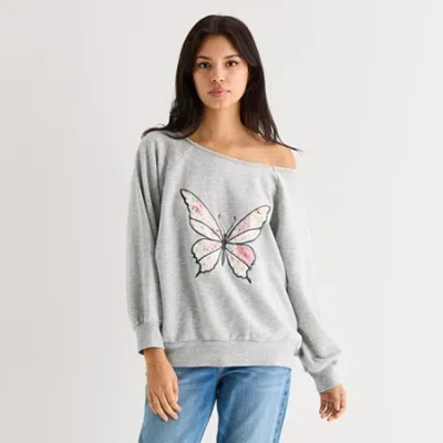 Arizona Girls Juniors Long Sleeve Sweatshirt In Gray