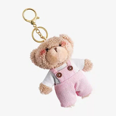Arizona Gold Tone Bear Bag Charm In Pink