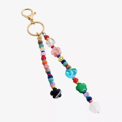 Arizona Gold Tone Flower Heart Bag Charm In Multi