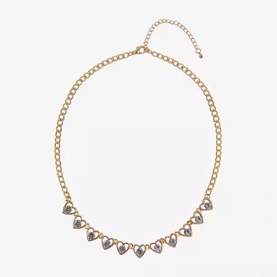 Arizona Gold Tone Frontal Womens 16 Inch Link Necklace