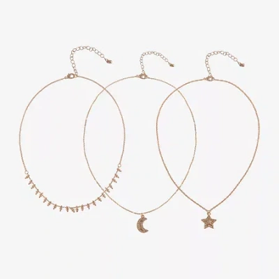 Arizona Gold Tone Girls Moon 18 Inch Pendant Necklace